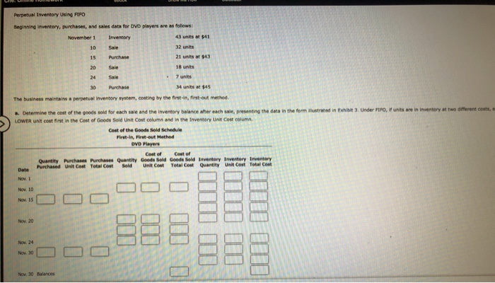  Perpetual Inventory Using FIFO Beginning inventory, purchases, and sales data 18