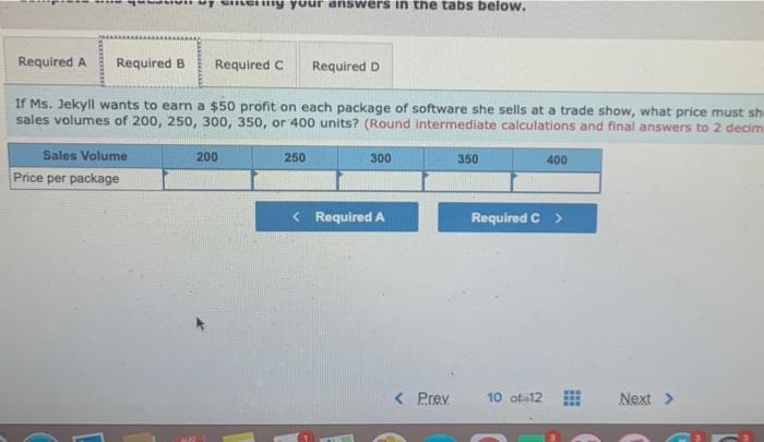 trade shows, seling an accounting software package, Abacus She purchases the package