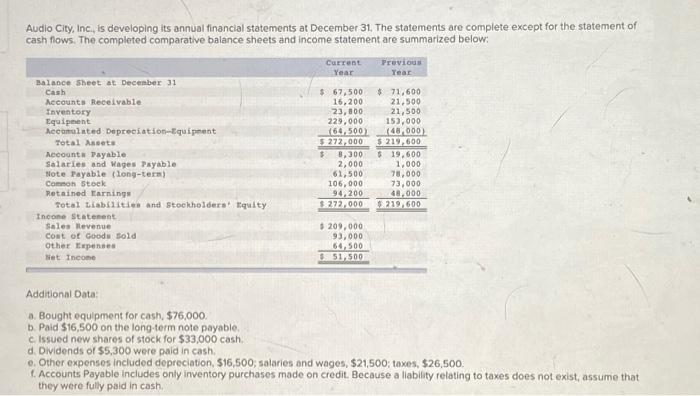  info for question 1.) fill in missing blanks 1.) Audio City,