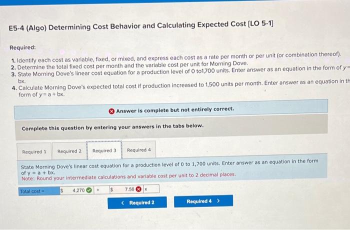 produces each month. The relevant range is 0 to 1,700 units, and
