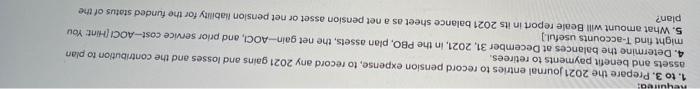 31, 2021 (the end of Beale's fiscal year), the following pension-related data