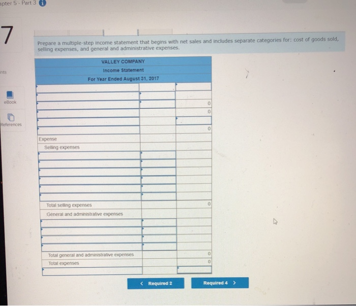 P4 Valley Company's adjusted trial balance on August 31, 2017, its fiscal