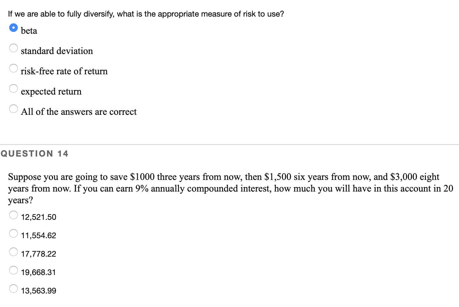  If we are able to fully diversify, what is the appropriate