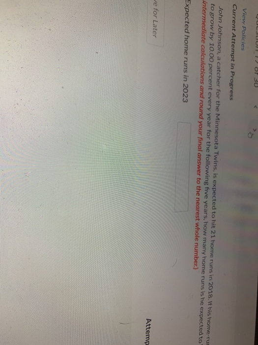  VULSLUIT OT 30 View Policies Current Attempt in Progress John Johnson,