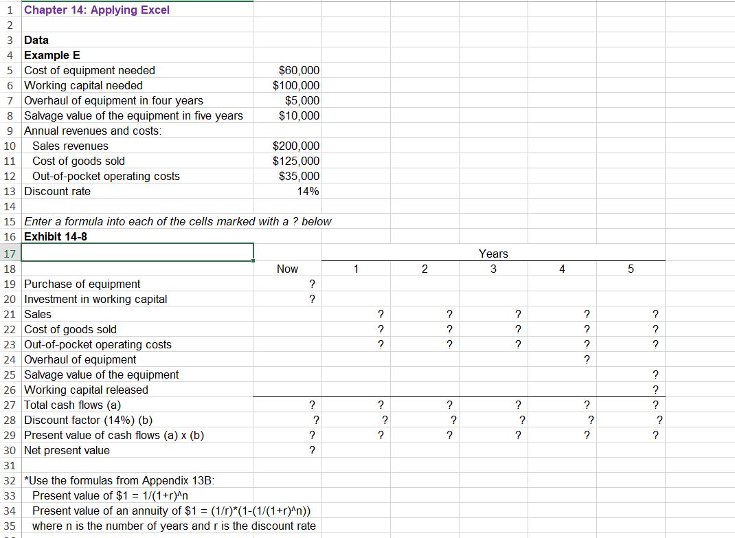 used to create your own worksheet. Download the Applying Excel form and