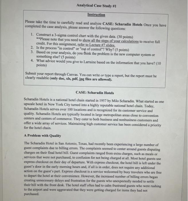 please answer questions 1-4 based on the case study Analytical Case Study