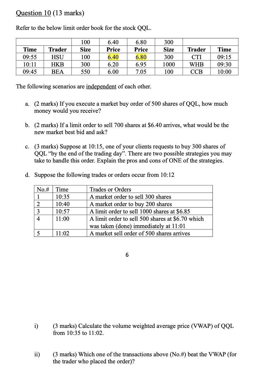  Anyone can help to answer part d i and ii? Question
