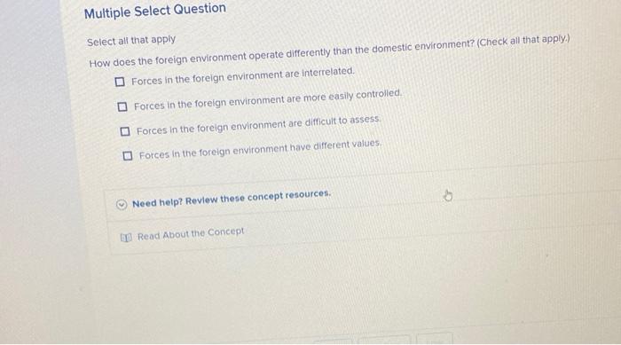  Multiple Select Question Select all that apply How does the foreign