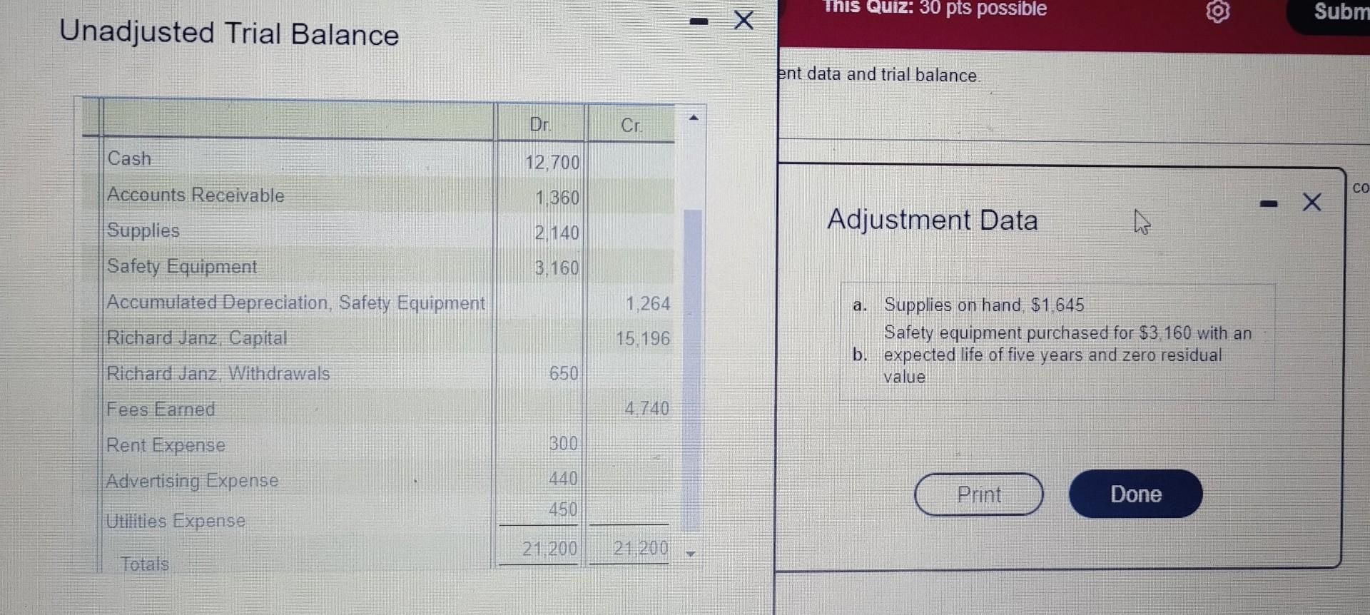 for RJ's Mountain Safety Training of Banff, using the following adjustment data