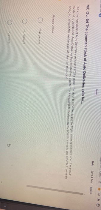 stock sells for $22 a share and pays an annual dividend that