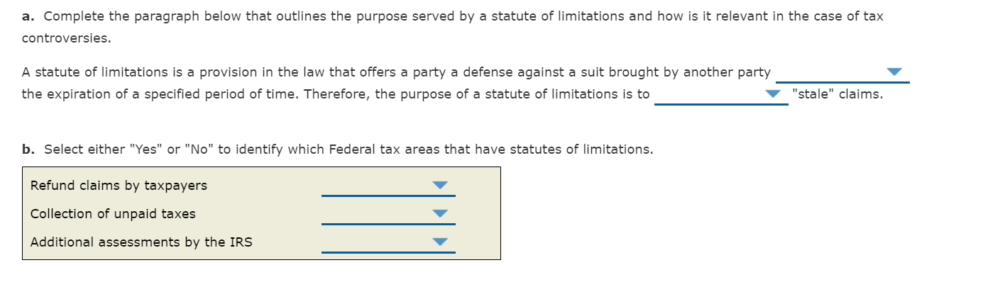 a. Complete the paragraph below that outlines the purpose served by