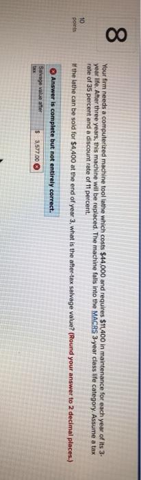  8 10 points Your firm needs a computerized machine tool tathe