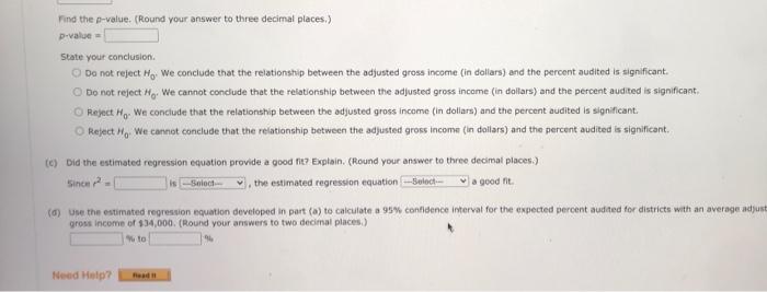 and the percent of the returns that were audited for 20 selected