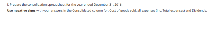 3 F Prepare consolidation spreadsheet for intercompany sale of equipment-Cost method Assume