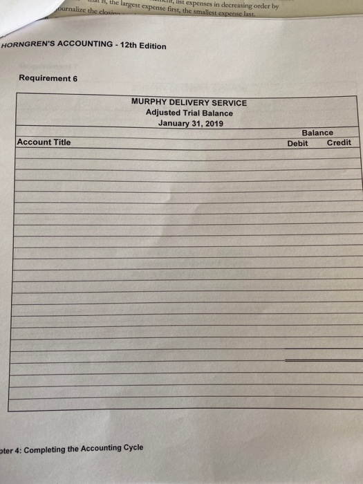 including the amount owed on December 31, $4,100. Performed delivery services on