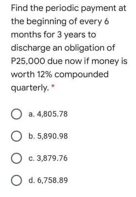 If the term is one year, find the number of payment interval