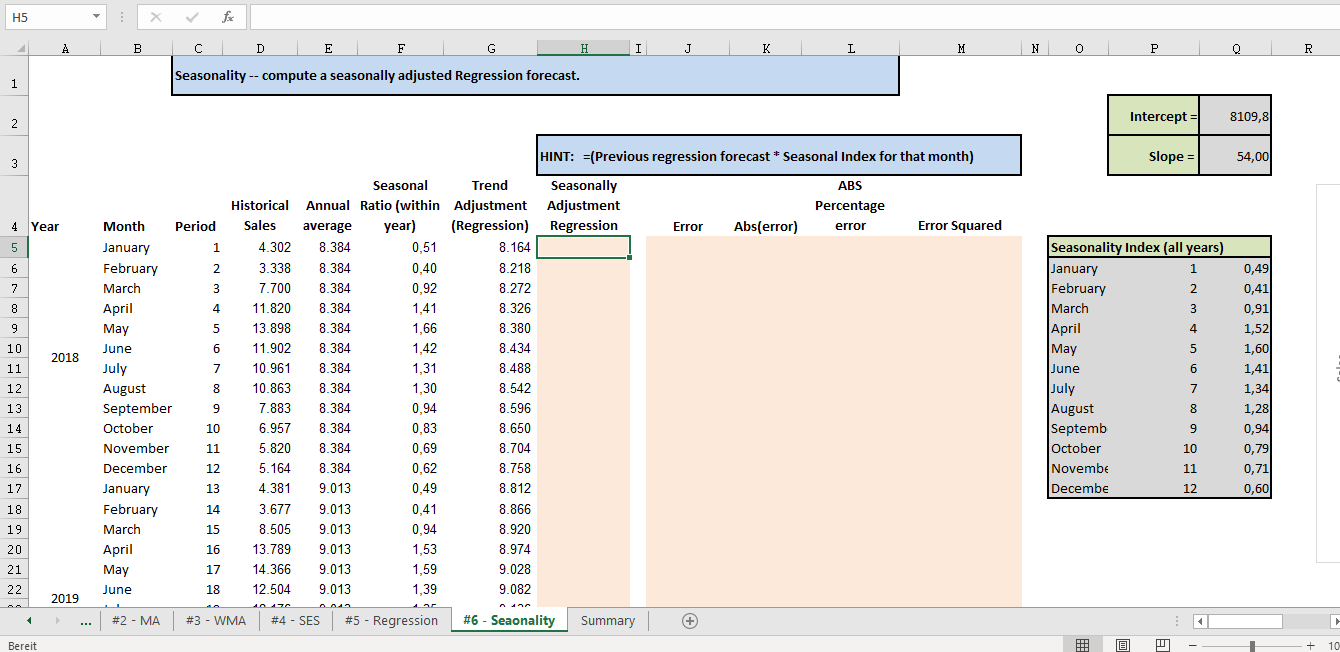 H5 for A B C D E F G H I