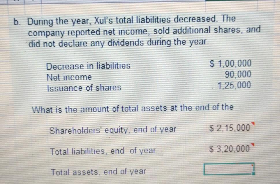 on its statement of financial position. Use this 8 information to answer