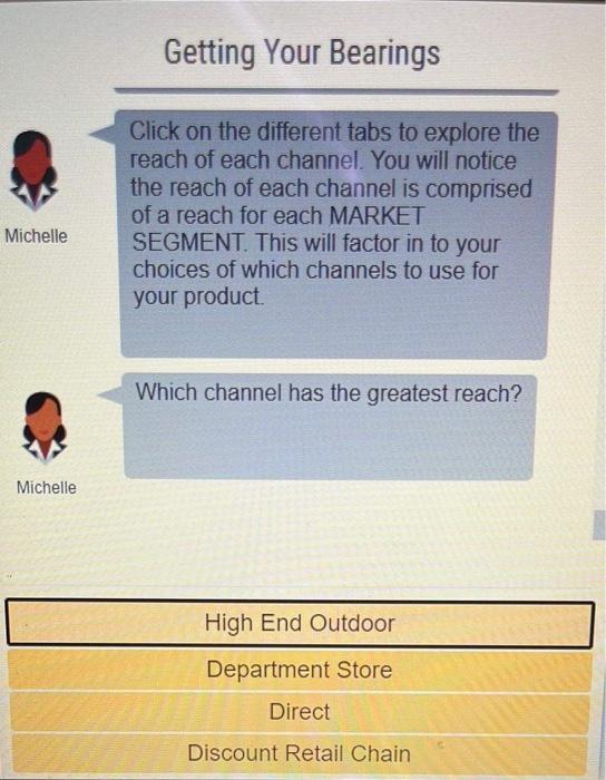 help Michelle Michelle Getting Your Bearings Click on the different tabs to