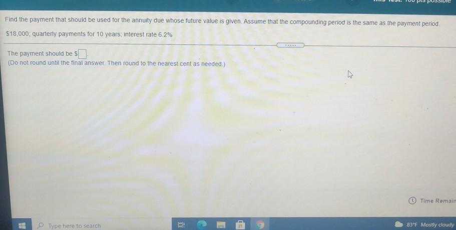 Find the payment that should be used for the annuity due