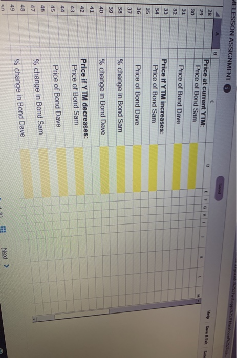 par value. Bond Sam has 3 years to maturity, whereas Bond Dave