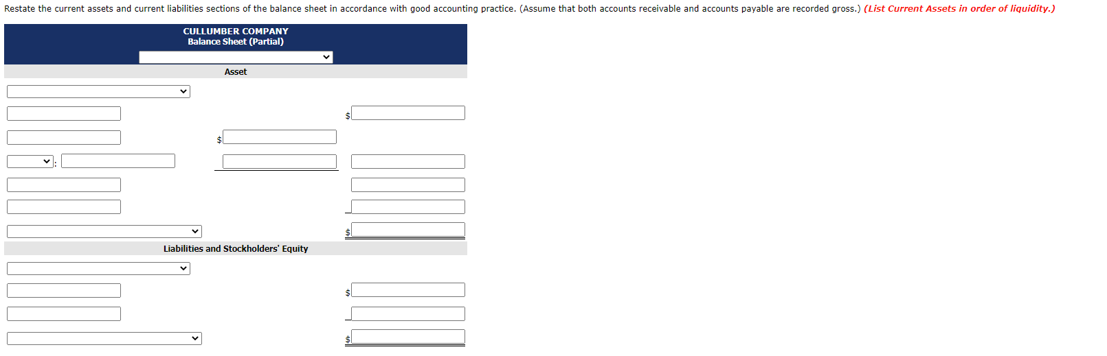 BALANCE SHEET (PARTIAL) DECEMBER 31, 2020 Cash $ 46,800 Accounts payable Accounts