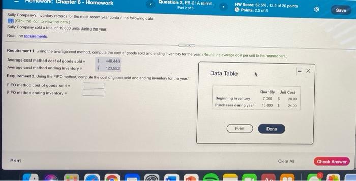  Chapter 6 - Homework Question 2, E6-21A (simil... Part 2 of