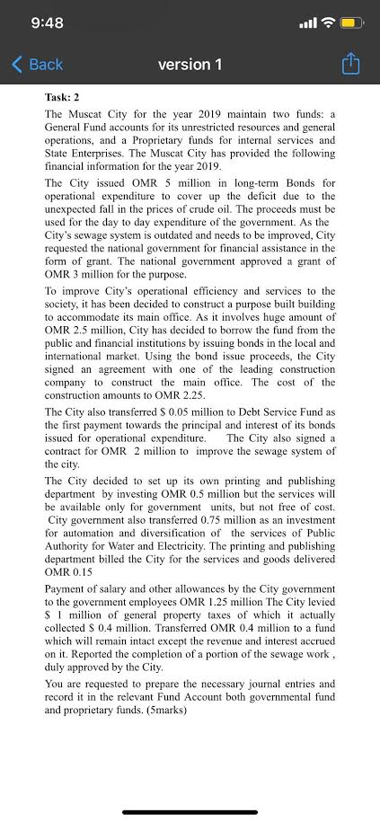  9:48 Back version 1 Task: 2 The Muscat City for the