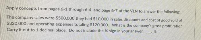 please answer as soon as possible Apply concepts from pages 6-1 through