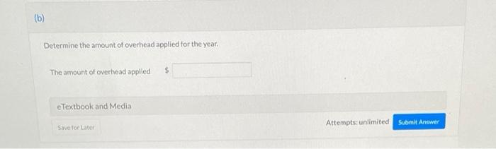 businesses. It provides the following information for the year: Actual $ 2.129.000
