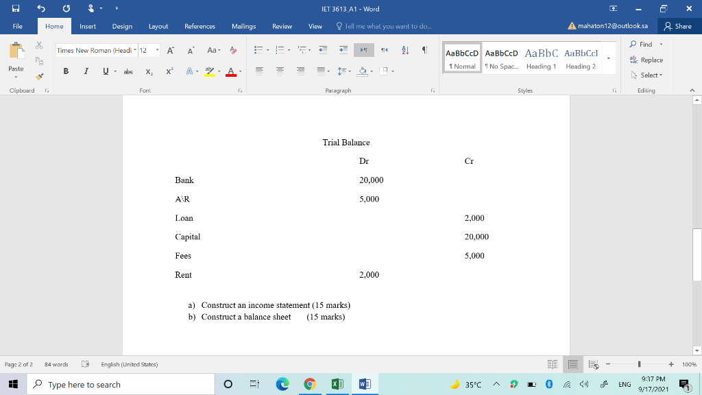 IET 3613 A1 - Word File Home Insert Design Layout References