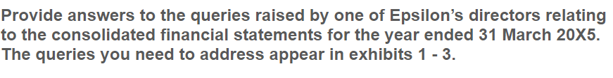 ended 31 March 20X5 are currently being prepared. One of the directors