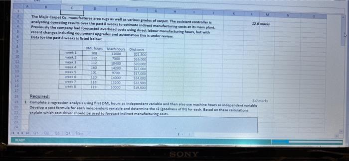  please do it asap M 12.0 marks The Majic Carpet Co.