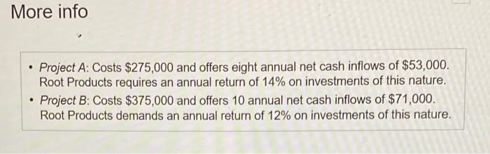inflows of $330,000 the first year, $290,000 the second year, and $240,000