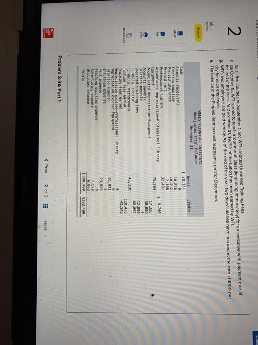 2 50 po Required information Problem 3-3A Preparing adjusting entries, adjusted trial