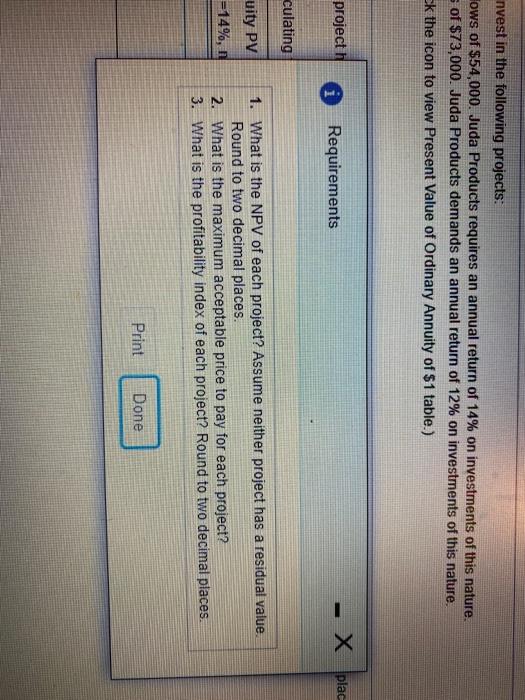 1. What is the MP of each proe Assumenete prea are und