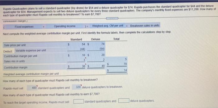 please help with last problem 154 Rapido Ouadcopters plans to sell a