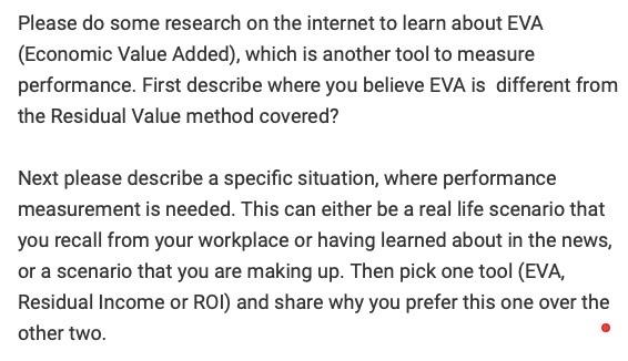  Please do some research on the internet to learn about EVA