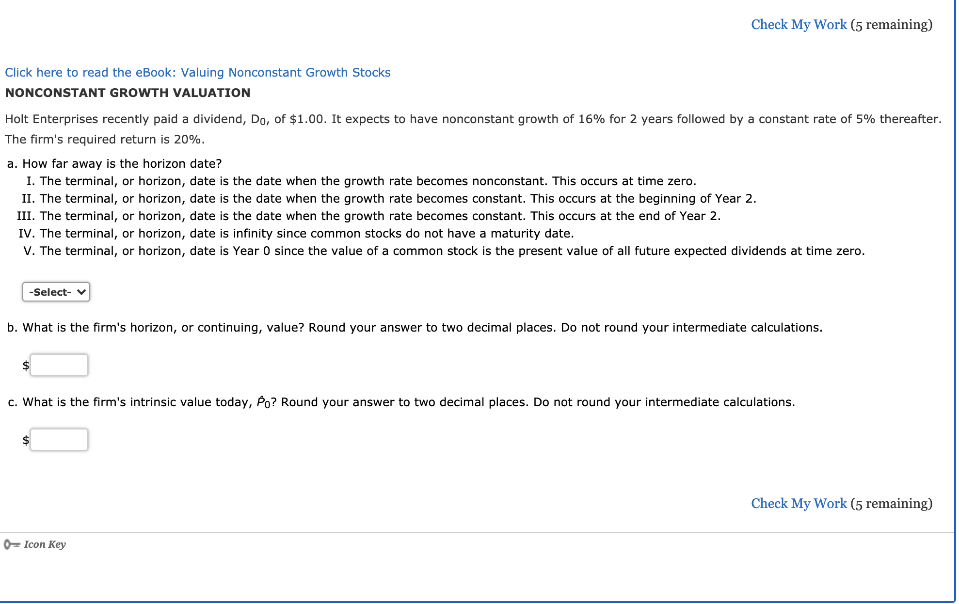  Check My Work (5 remaining) Click here to read the eBook: