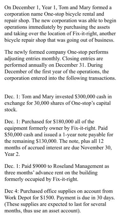 i need help with ques 4-9 On December 1, Year 1, Tom