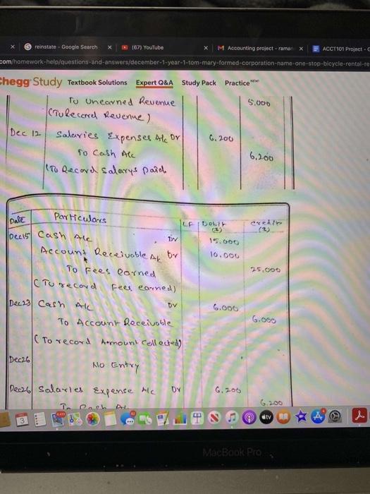 December of the first year of the operations, the corporation entered into