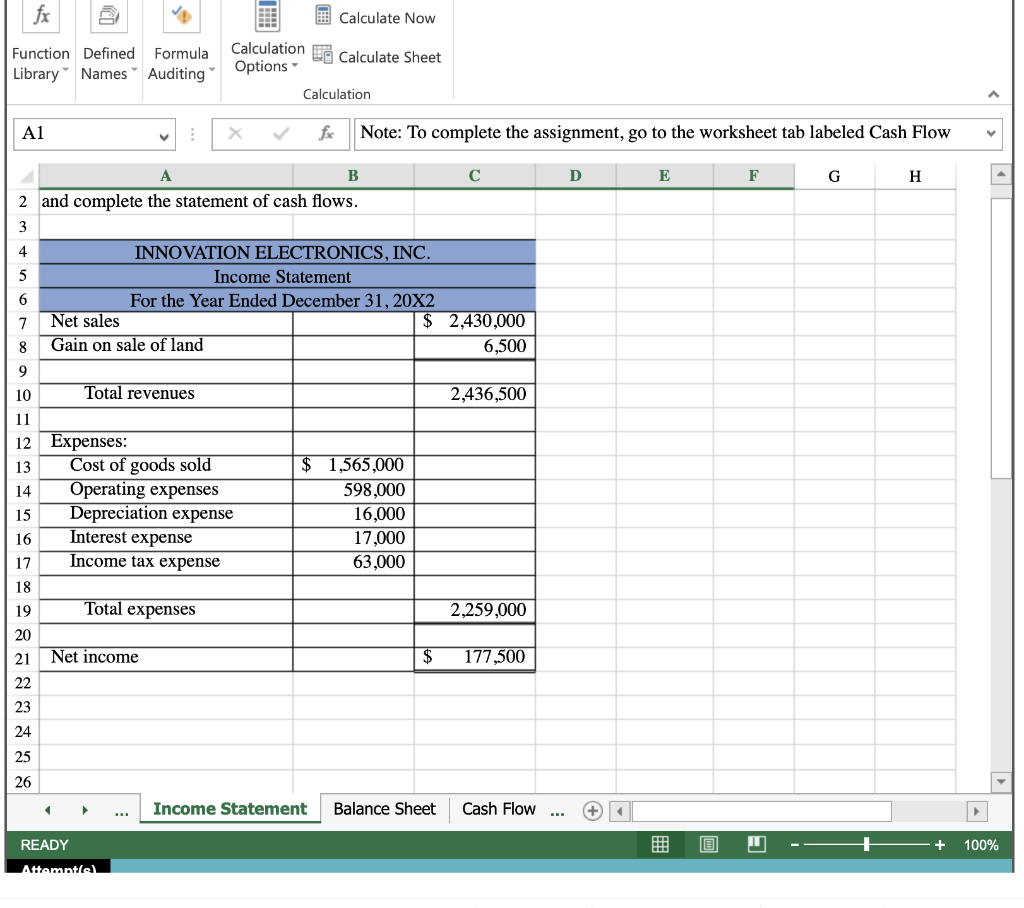  fx CI Calculate Now Calculation Calculate Sheet Function Defined Formula Library