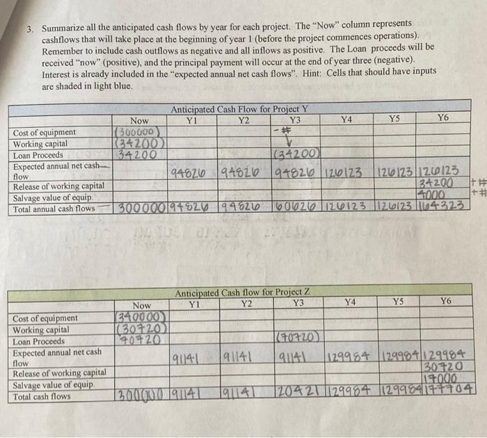 change. Use the tables below and follow the direction underneath to calculate