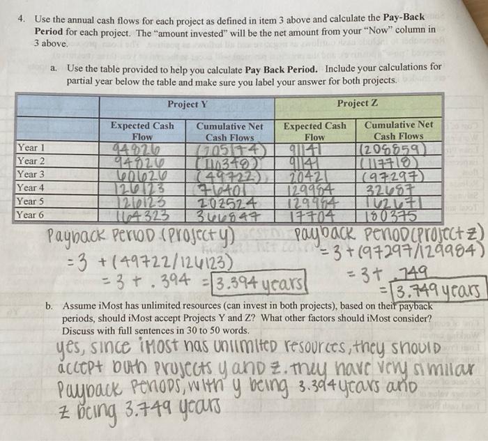 iMost Company's new projected information. Round all dollar amounts to nearest whole