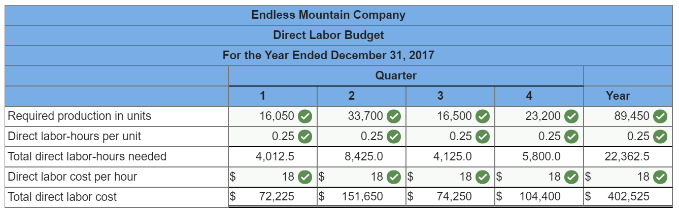 of creating a master budget for 2017 and reports a balance sheet