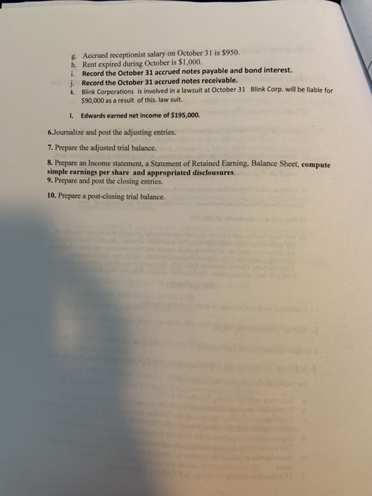Corporation Trial Balance September 30 Blink Corporation Trial Balance September 30 Cr.