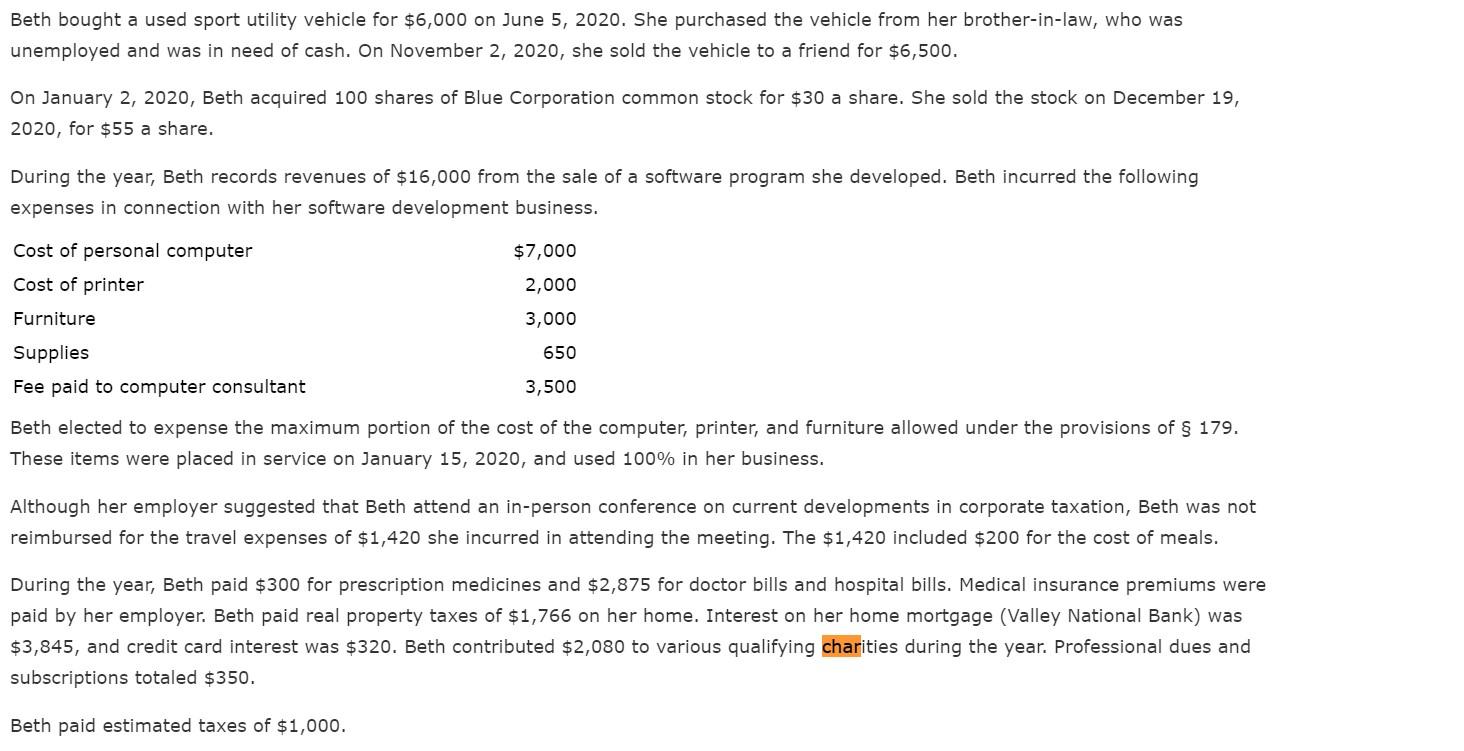for the 2020 tax year. Beth R. Jordan lives at 2322 Skyview