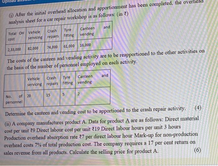  ( After the initial overhead allocation and apportionment has been completed,