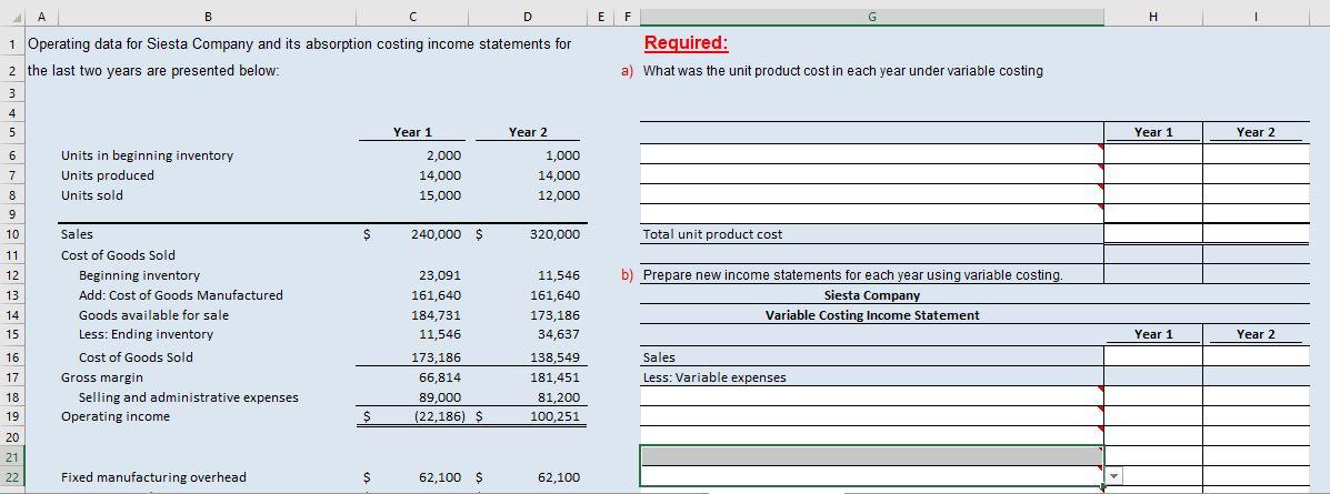 EXCEL CELL REFERENCE SOLUTION ONLY PLEASE B C D E F G
