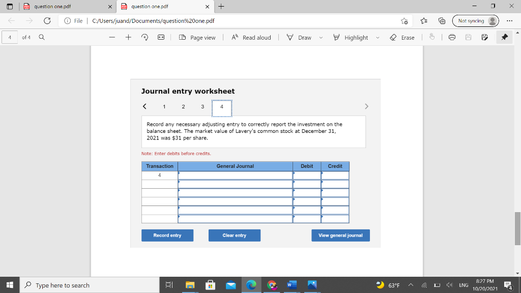 Company common stock. The investment represents a 30% interest in the net